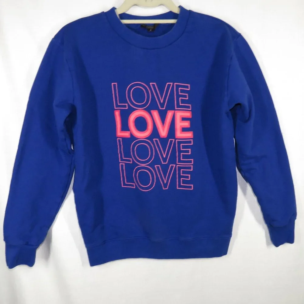 J. Crew Women’s Blue LOVE Sweatshirt Size Small